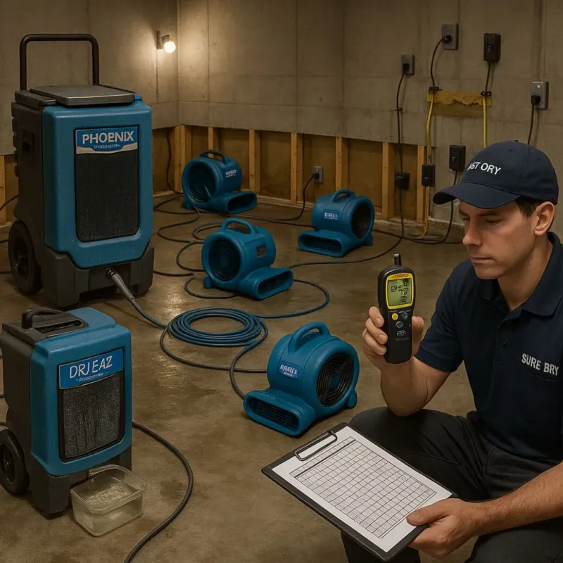 Structural Drying and Dehumidification process in East Lake-Orient Park, FL